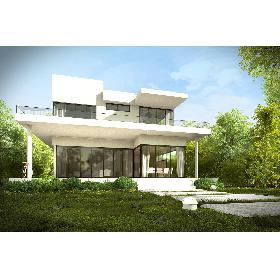 Modern House Exterior with Garden and Interiors for Maya and 3dsmax